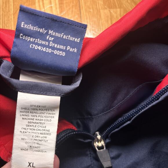Cooperstown Dreams Park Quarter Zip Jacket XL Navy Red Baseball 28x30 - Picture 4 of 5